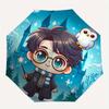 1pc Cartoon Harry Potter & Owl Automatic Opening and Closing Umbrella, Lightweight 3-Fold, With Cute Cartoon Characters, Suitable for Home,