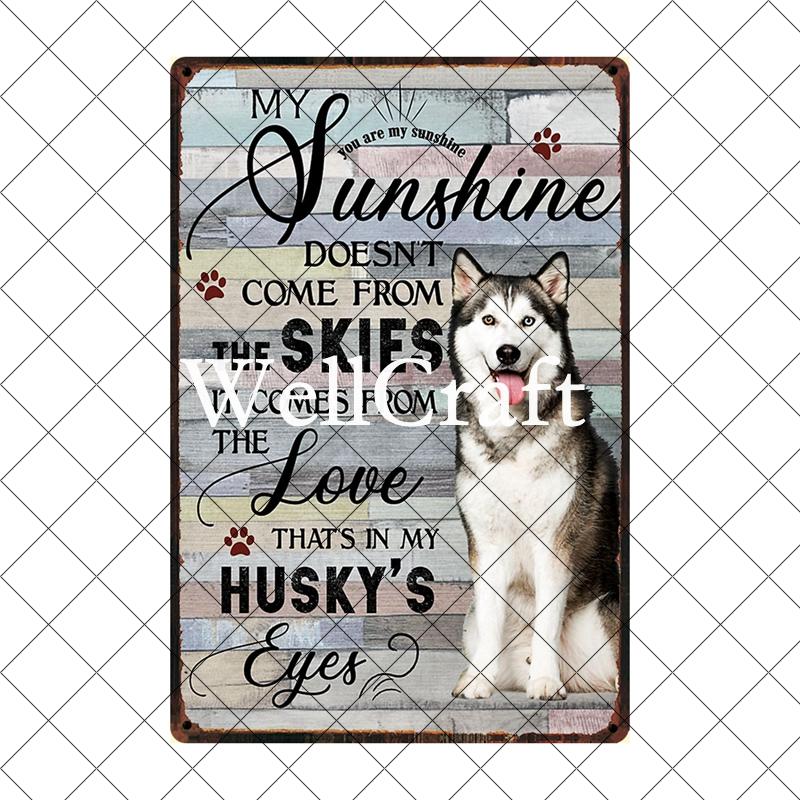 Wellcraft Pet Husky Dog Are Your Friend Wine Cafe Bath Shop Art Metal Tin Sign Wall Poster Iron Painting Pub D CM