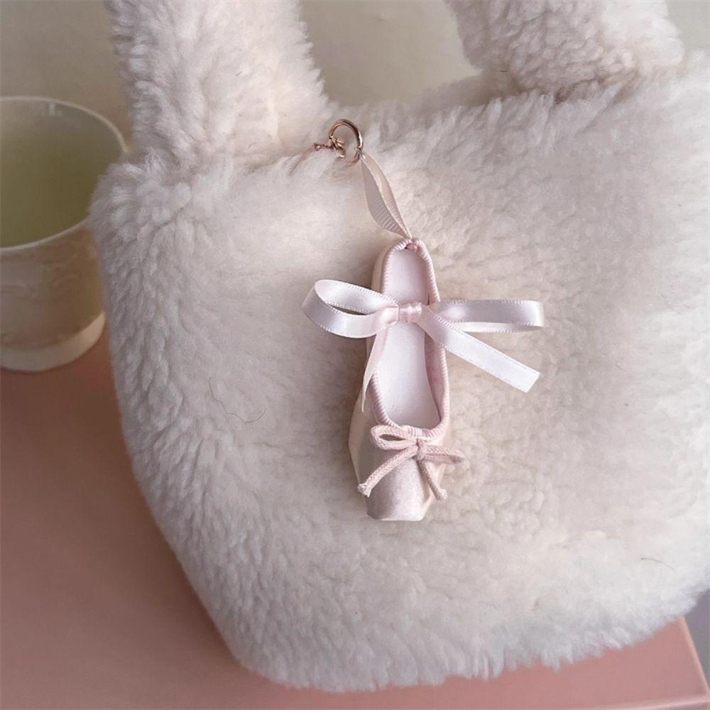 Phone Charm Mini Ballet Shoes Pendant Pink Color Ballet Shoes Key Holder Women and Girls