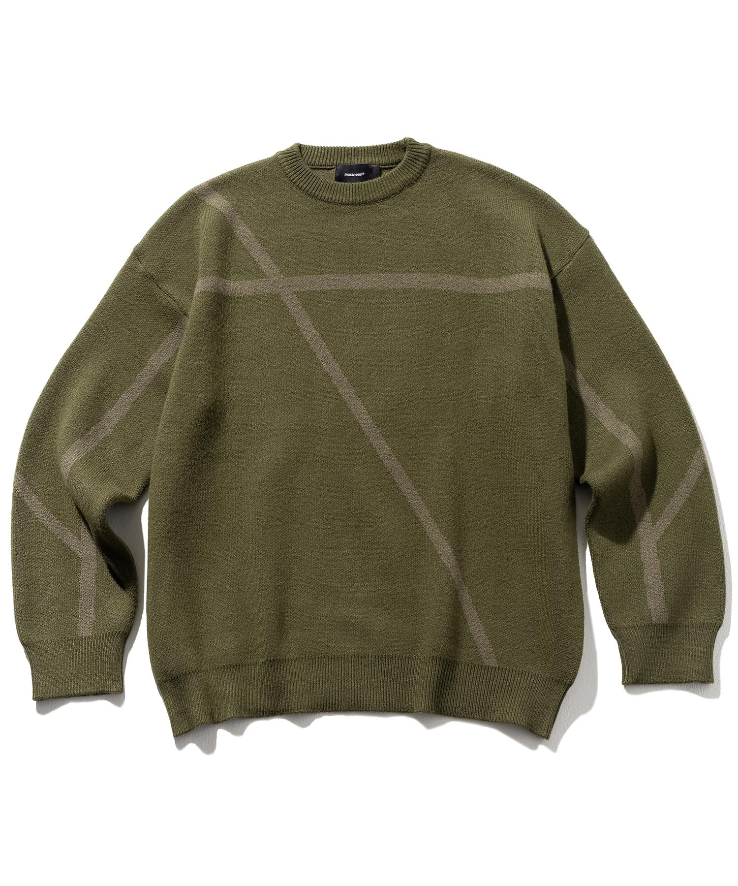Mass Known Cross Incision Line Knit Mftnt001-Ov Olive/L