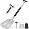 Mixiu Snow Aluminum Alloy Telescopic Snow Snow Snow Compact Easy Perfect for Snow Winter Includes Storage and Ice Scraper Shovel, 3-Tier, Lightweight,
