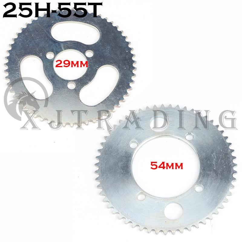 Pignon de chaîne arrière 25H 55T 29/54mm pour Scooter électrique ATV Quad Mini Moto