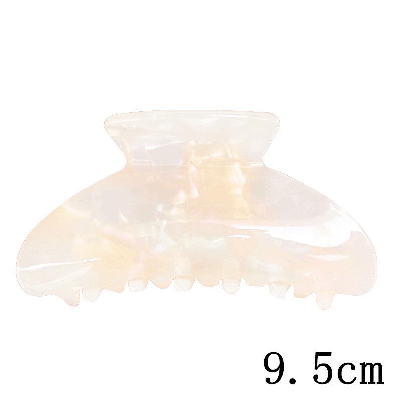 European & American Women’s Black & White Checkered Hair Clip - Large Acetate Acrylic Claw for Bun Hairstyles