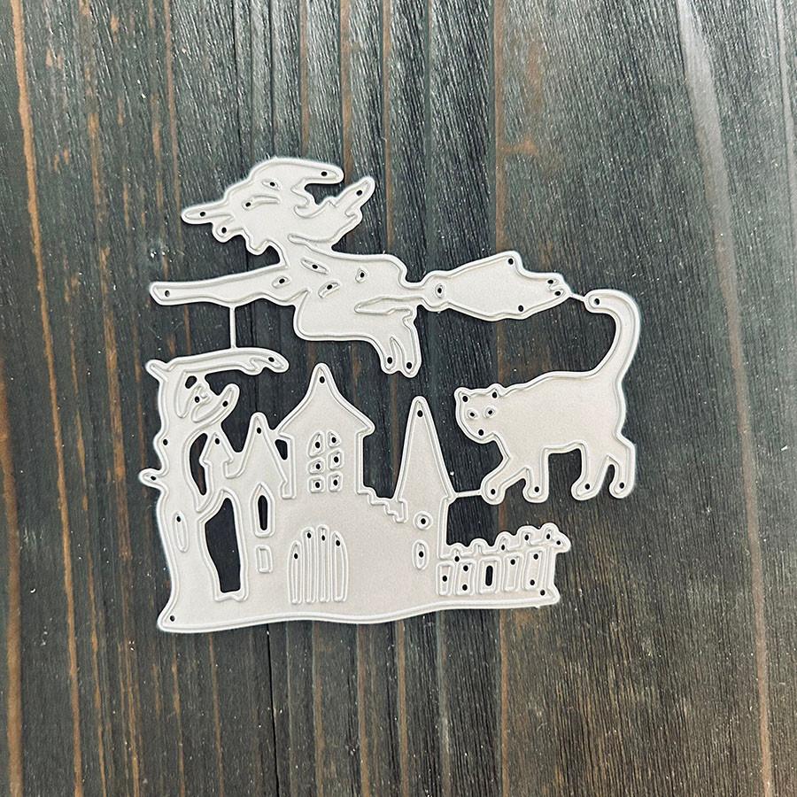 Halloween Witch Castle Metal Cutting Die Stencil Template For DIY Embossing Paper Photo Album Cards Making Scrapbooking Die Cut