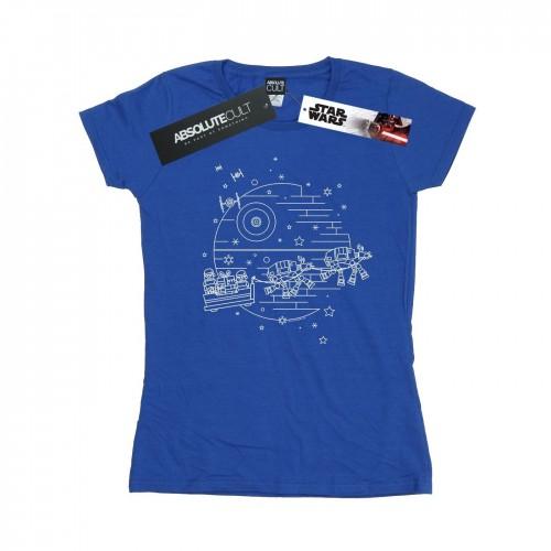 

Star Wars Womens/Ladies Death Star Sleigh Cotton T-Shirt XXL білий
