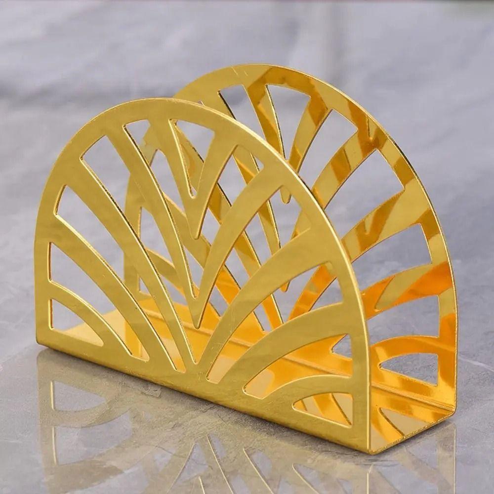 Non-slip Bottom Iron Art Paper Towel Holder Rust-resistant Desktop Tissue Stand  Party