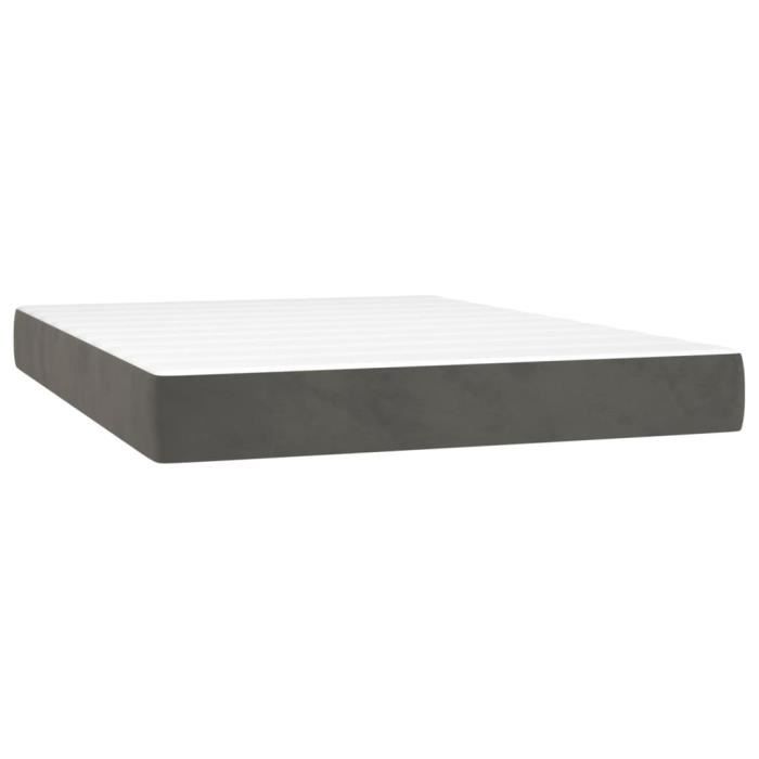 347789 vidaXL Pocket Spring Bed Mattress Dark Grey 140x190 Cm Thickness 20 Cm