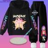 2026 Lässiges Mädchen-Oberteil und Jungen-Kapuzenjacke Set. Jungen Sportshirt mit Cartoon-Aufdruck. Herbst/Winter Langarmhose.