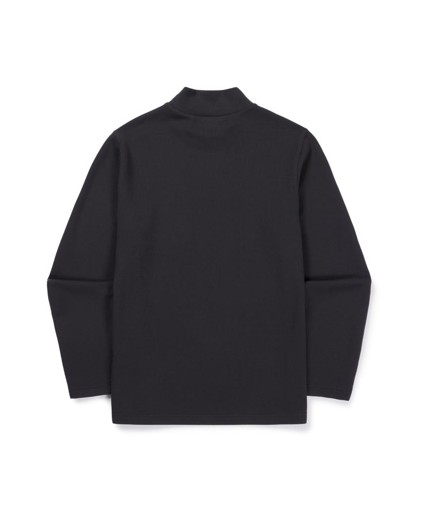 SNOWPEAK APPAREL Ribbed Mock Neck Long Sleeve T-Shirt (S26Fmftl32) Charcoal