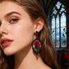 Gothic Style Earrings, Rose Earrings, Elegant Accessories, Ear Pendants, 1 Pair Of Rose Black Pendants, Gothic Alloy Earrings