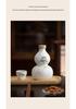 Ancient Style Chinese Ceramic Gourd Wine Bottle with Portable Mesh Bag for Cold Brew
