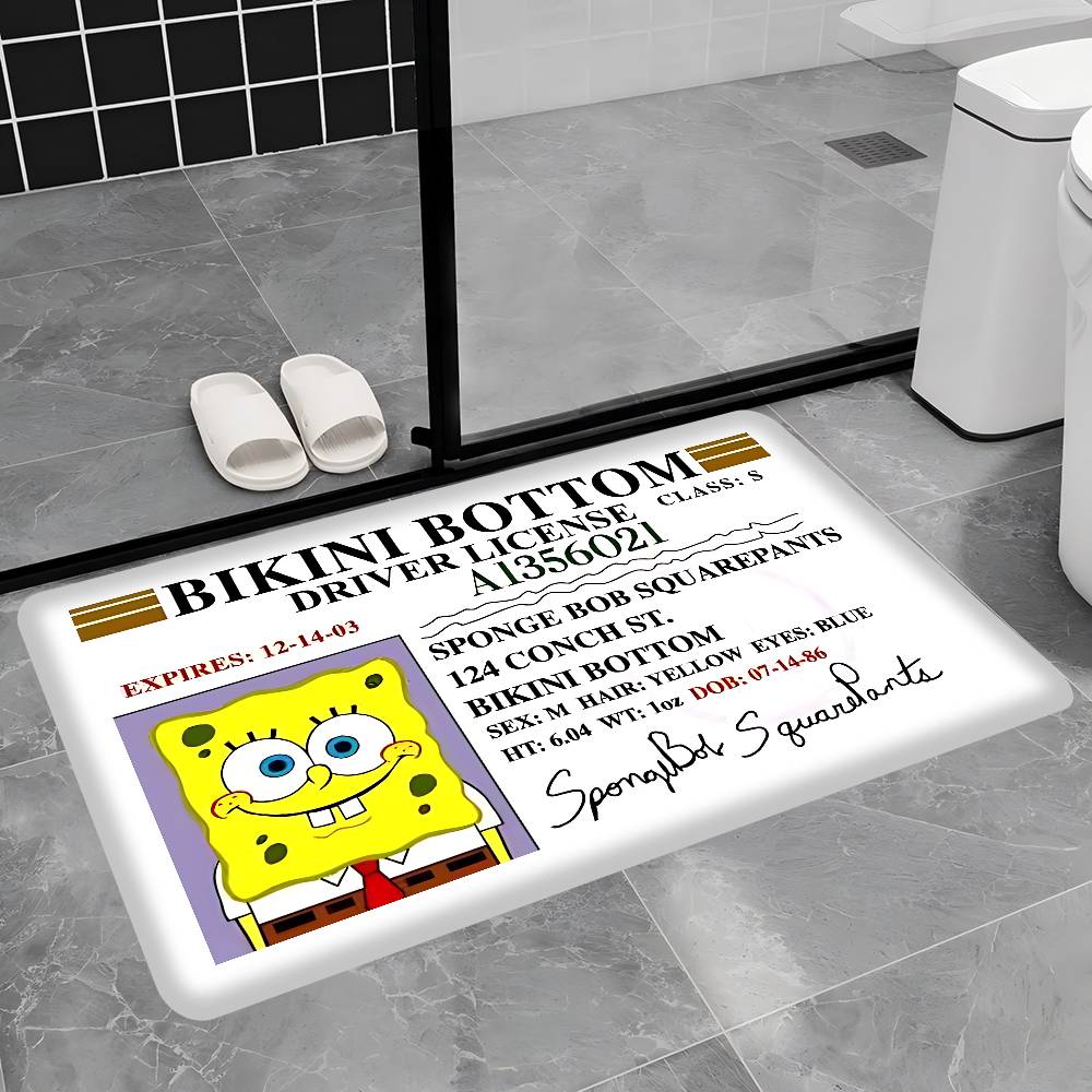 Children Animation S-Spongebob Kitchen Mat Kids Room Bedroom Decoration Balcony Anti-Slip Doormat Living Room Alfombra