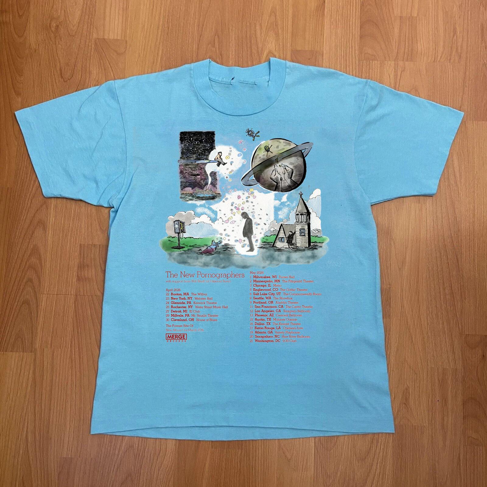 The New Pornographers Announce 2026 Tour Dates Light Blue Shirt CL435 XXXL