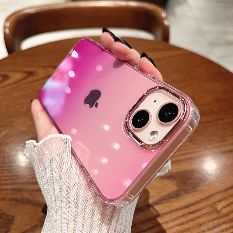 Luxury Gradient Plating Glitter Case For iPhone 11 12 13 14 15 16 Pro Max Pro Max Plus Fashion Shockproof Transparent Soft Cover