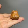 Cute miniature handmade hippopotamus wood carving - Unique desktop decoration and tea pets - Artisan solid wood decoration