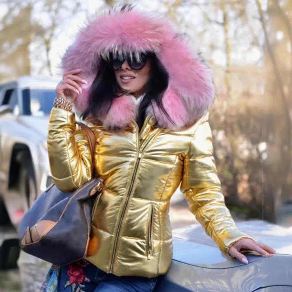 Autumn Winter Women's Cotton Jackets Loose Jacket Women Faux Fur Hood Zipper Warm Down Coat Outdoor Parka Outerwear Short Jacket