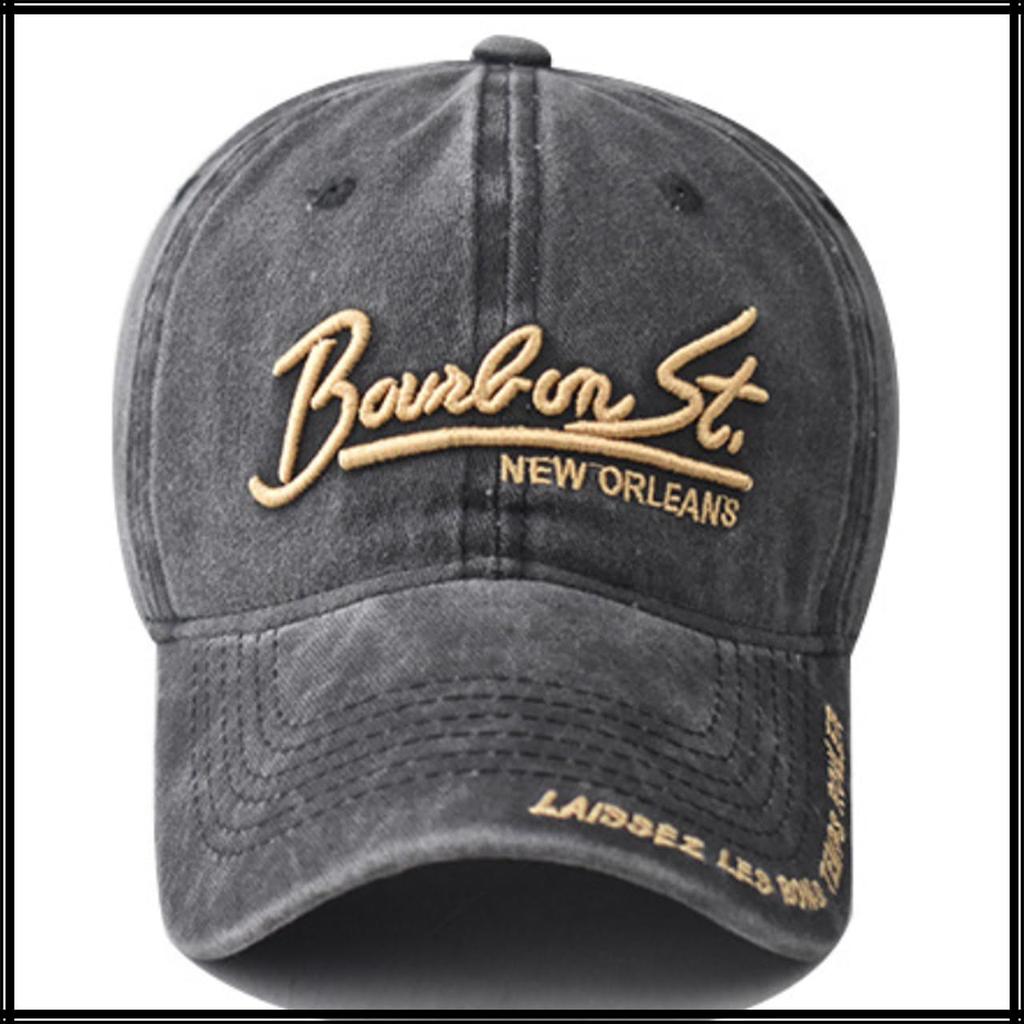 Baseball English Letter Size CZA422 [White Fang] Hat, Cap, Cap, Embroidery, Stylish, Outdoor, Adjustable, Men's, Women's, (Black)