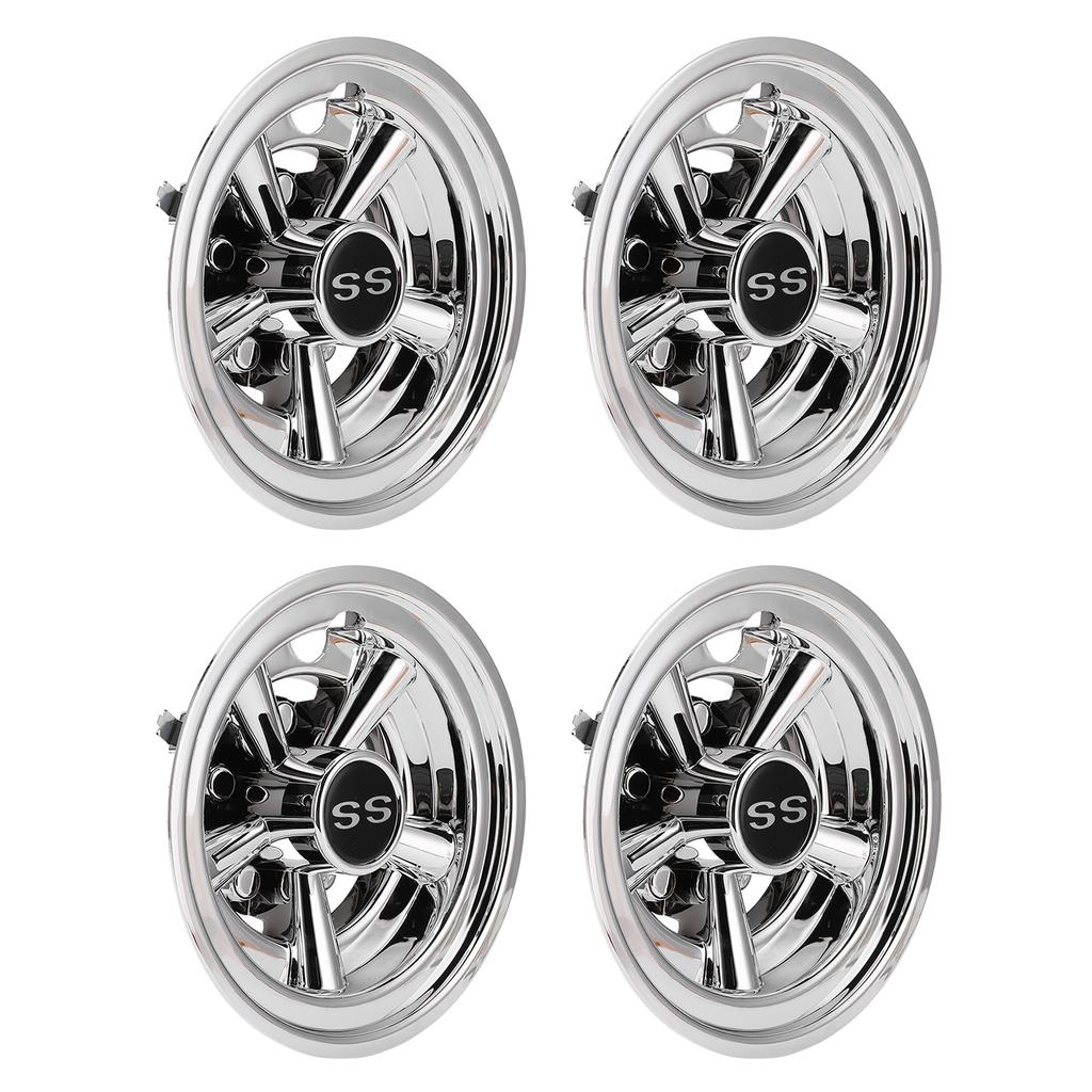 Club Car Wheel Hub Caps 5 Spoke for SS Style Silver Plated Replacement for EZGO 8in