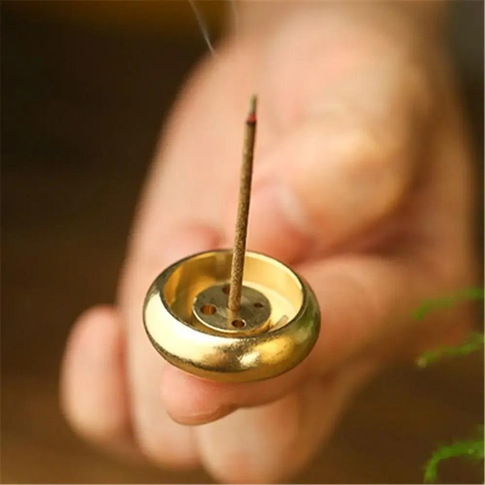 Brass Incense Burner Holder For Incense Stick Coil Bottle Gourd Shaped Copper Incense Holder Copper Censer