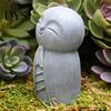 Jizo Statue Dekorativ Langlebig Harz Grau Kleiner Buddha Skulptur für Außendekoration