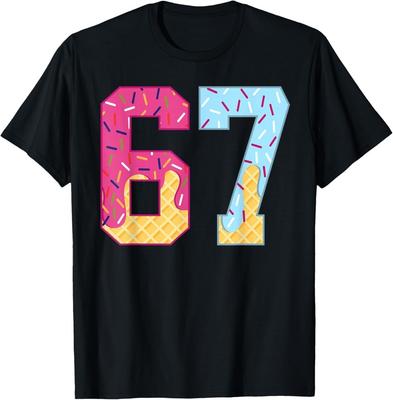 67 Meme Goccia di Gelato Sei Sette Slang Gen Alpha T-shirt unisex
