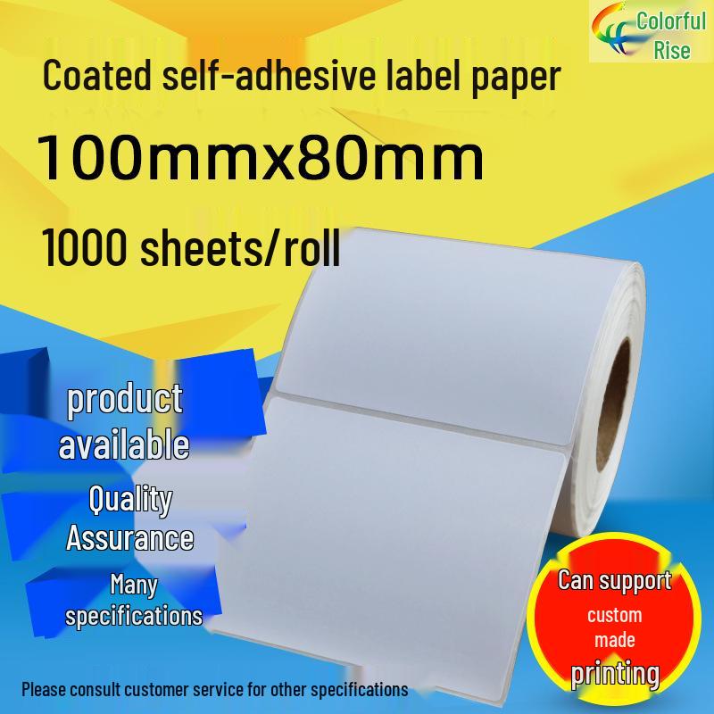 Self-Adhesive Logistics Labels: 100x80mm Coated Paper, 1000 Labels, 10x8cm Stickers for Printing Copperplate Self-Adhesive