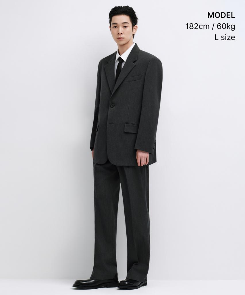 Musinsa Standard Daddy Shoulder Oversized Blazer [Charcoal Gray]