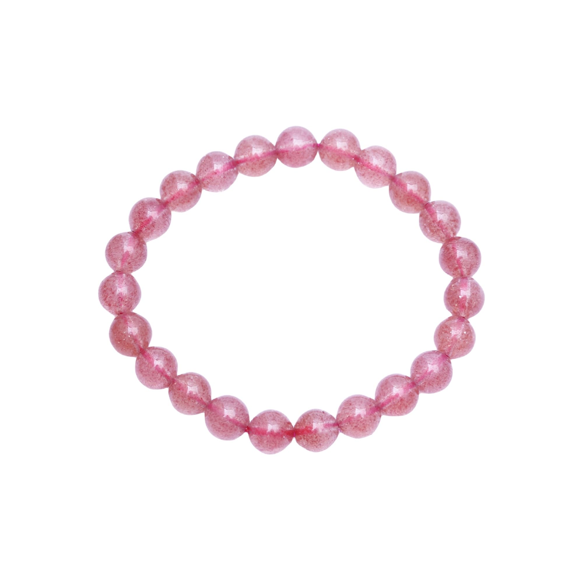 

[K.KOUOKU] Браслет из клубничного кварца, 8 мм, Камень силы, Удача в любви, Подарок, Натуральный камень, Четки для молитвы (Клубничный кварц - 8 мм)