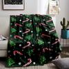 Festive Christmas Pattern Flannel Blanket for Bedroom, Living Room, Sofa, and Nap