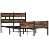 Bed Frame Without Mattress Smoked Oak Finish 120 X 200 Cm Engineered Wood