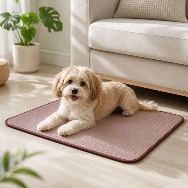 Latex Backed Dog Pad with Warm Season Comfort, Soft Indoor Layer Finish, Stable 55 x 70 cm Summer Size for Homes