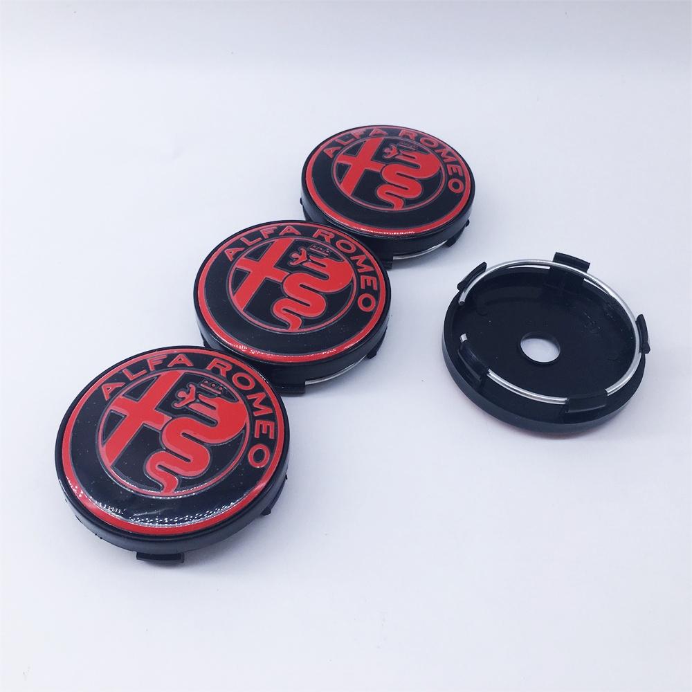 FPEV2 10Pcs 60mm 060 T30 Wheel Center Cap Badge Rim Hub Cover Black Logo Car Accessories for Alfa Romeo GTAM Mito 147 156 159 166
