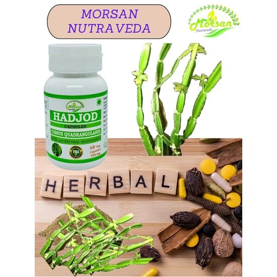 Morsan Nutraveda Hadjod (Cissus Quadrangularis, Harjor) Extract Capsule | 60 x 500 mg Veg Capsules | Supports Natural Healing (Pack of 2)