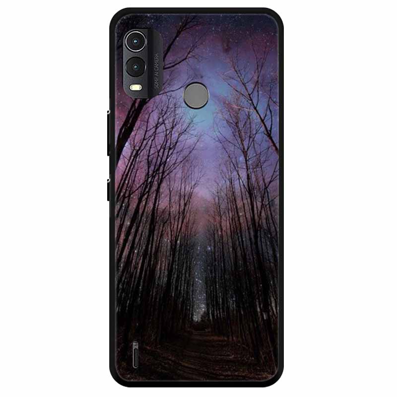 Soft Silicone Cover For Nokia C22 Case 2023 TPU Wolf Lion Painted Black Phone Coque for Nokia C22 C 22 4G Black For NokiaC22