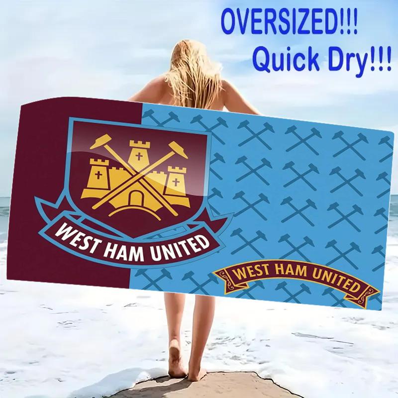 West Ham United Print Beach Towel, Large Soft Quick Dry Towel for Beach Camping Swimming