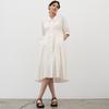MITTE Pin-Tuck Flare Dress_Cream