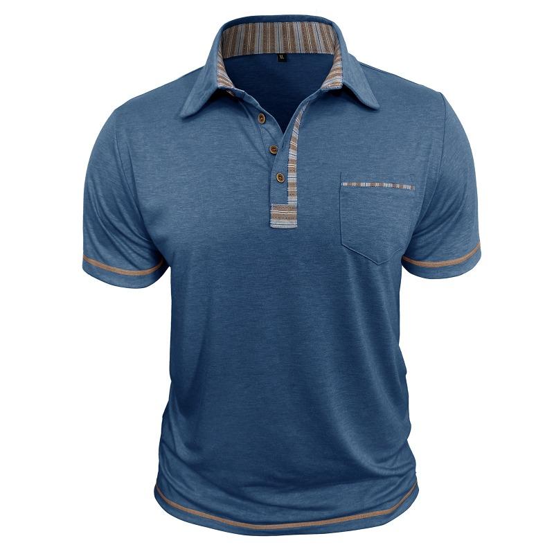 Maglietta Polo Casual da Uomo Taglie Forti con Colletto Reversibile, Maniche Corte, Tasca, Bottoni