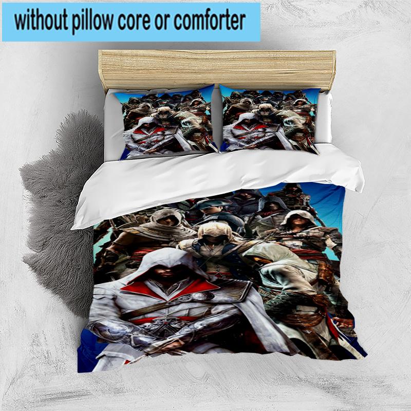 1PC Assass Warrior 3pcs Bedding,Including 1pc Duvet Cover And 2pcs Pillowcases Perfect for Christmas,Ideal for Bedroom, Dormitory