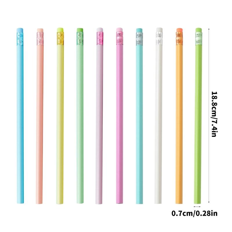 30 Pcs Drawing Pencils Triangle Pencils With Eraser Macaron Color Pencils School Supplies For School Office Sketching