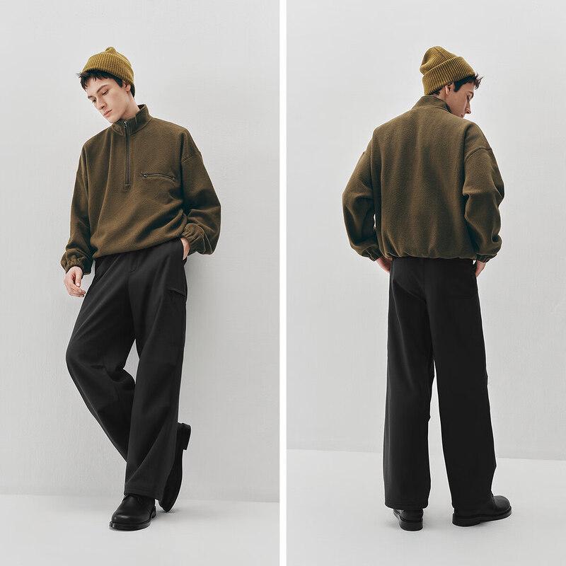 Semir Men's Winter Fleece-Lined Straight-Leg Cargo Pants