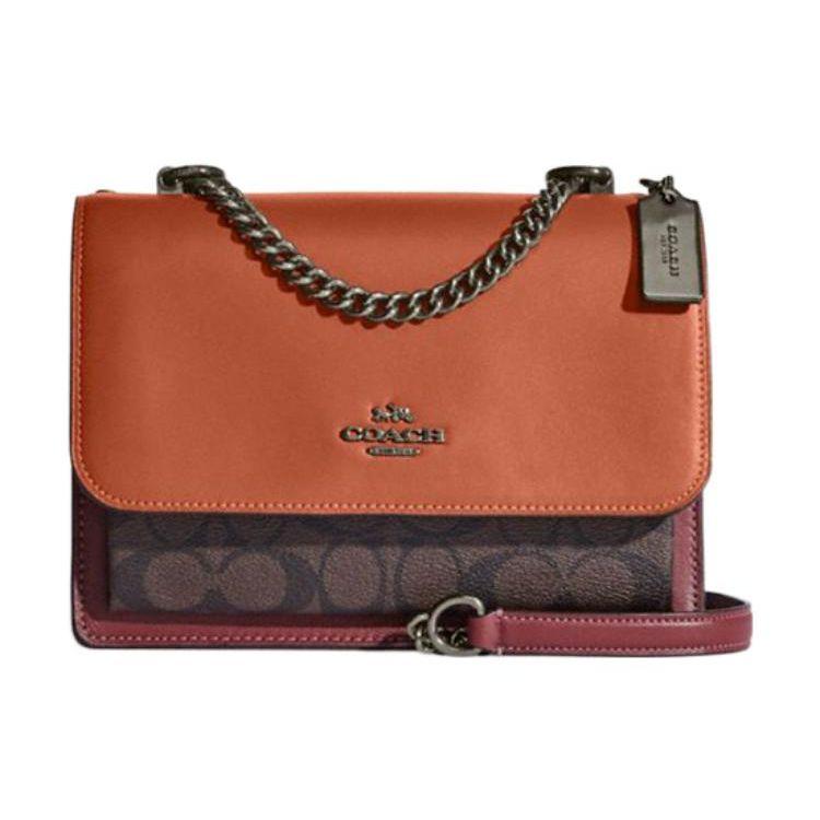 

Coach Klare 22 Classic Monogram Print Flap Leather Crossbody Bag Women bags Sunset Brown CB899-QBUOJ Basic Set (Bag+Dust Bag)