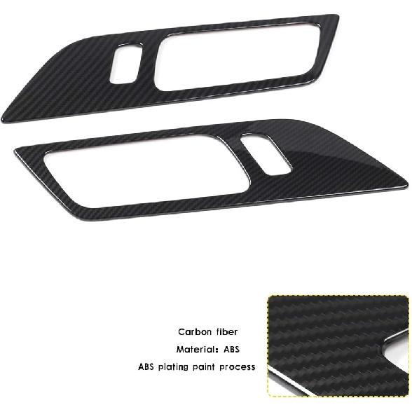 RT-TCZ Car Door Interior Handle Button Decoration Moulding Frame Cover Trim for Ford Mustang 2015 2016 2017 2018 2019 2020 2021(Carbon Fiber Veins)