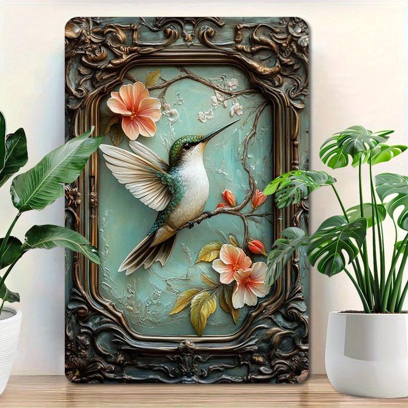 Vintage Hummingbird Floral Aluminum Metal Wall Art xin pc Home Decor