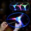 Kids Luminous Flying Disc Propeller Toys LED Lighting Pull String Flying UFO Toy Spinning Top Outdoor Game Sports Toy Gift