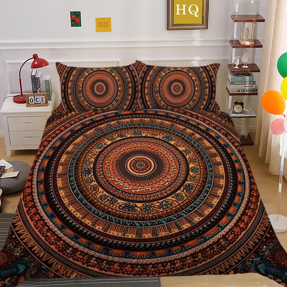 Home Bedding Set 3D Mandala Printing Bedspreads Queen Double Size Microfiber Duvet Cover Set Bedroom Decor