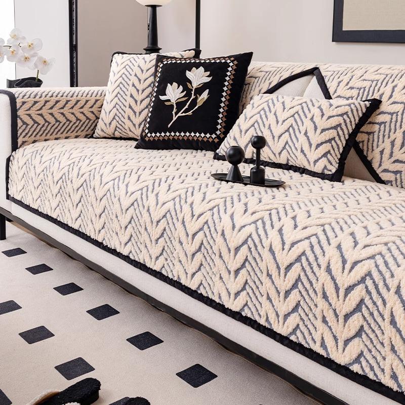 

Shu Cotton Lint Thickened Plush Sofa Cushion New Autumn And Winter Non-Slip Warm Seat Cushion Winter Sofa Cover Cover Cloth 70*70cm