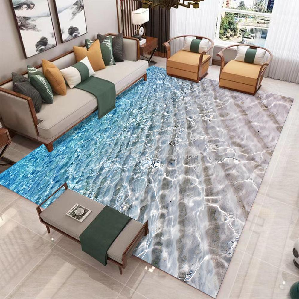 Sea Wave Printed Carpet for Home Living Room Decor Floor Mat Non-slip Bedroom Bedside Coffee Table Area Rugs Bathroom Doormat
