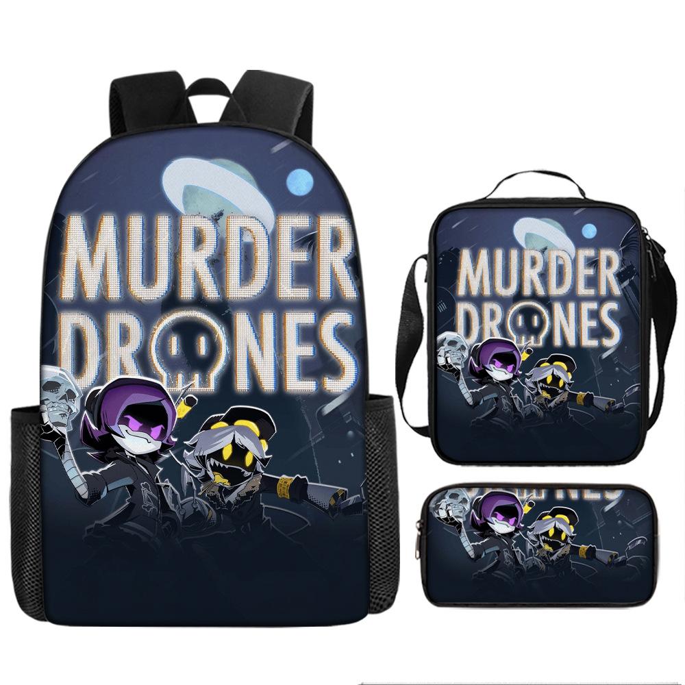 Inorganic Killer Children's School Bag Backpack Murder Drones Elementary School Cartoon Backpack Three-piece Set