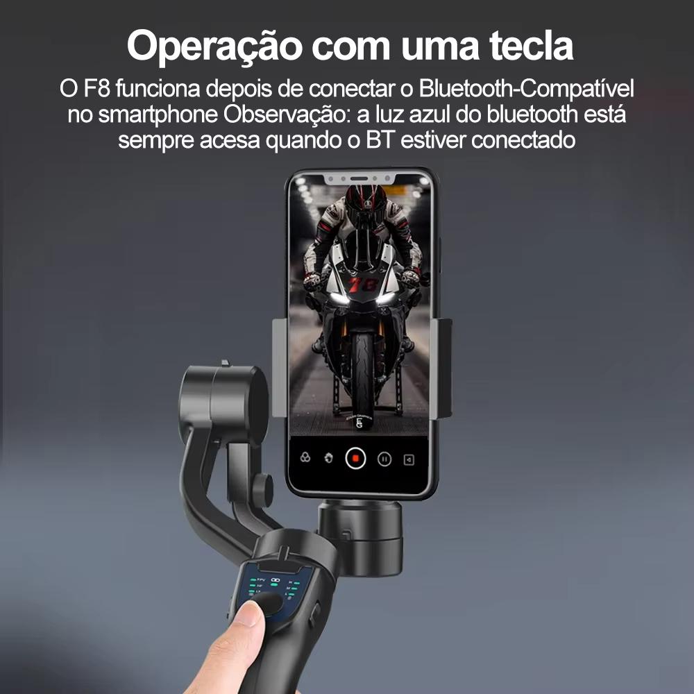 Supporto per telefono Gimbal portatile F8 a 3 assi, anti-vibrazione, registrazione video, stabilizzatore intelligente per il follow-up del viso per smartphone Xiaomi iPhone