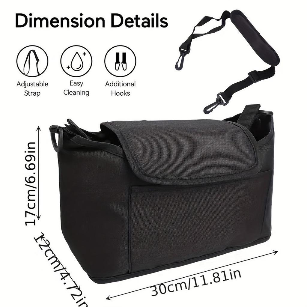 Multifunctional Baby Stroller Organizer - Large Capacity Mummy Shoulder Bag with Milk Bottle Holder